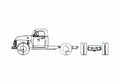 Blueprint Chevrolet Truck Chassis 6103 Truck 1954 A4 Photo Print