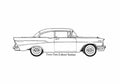 Blueprint Chevrolet Two Ten 2 door Sedan 1957 A4 Photo Print
