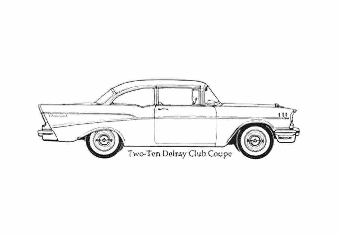Blueprint Chevrolet Two Ten Delray Club Coupe 1957 A4 Photo Print