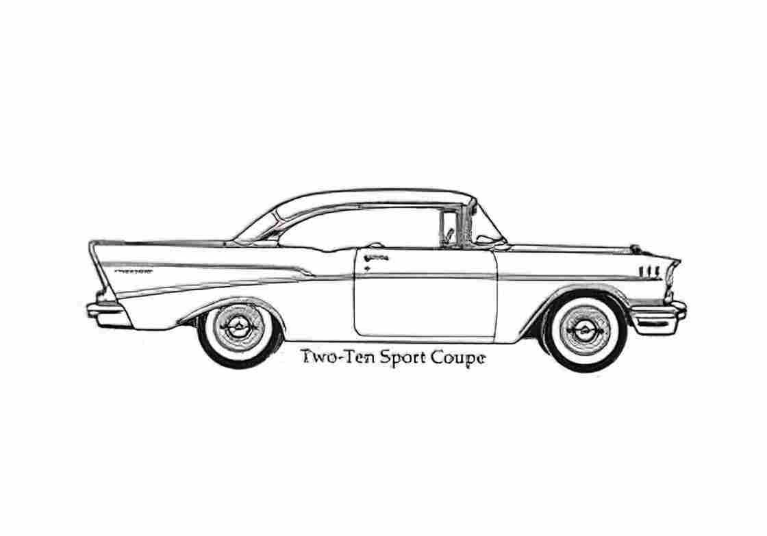 Blueprint Chevrolet Two Ten Sport Coupe 1957 A4 Photo Print