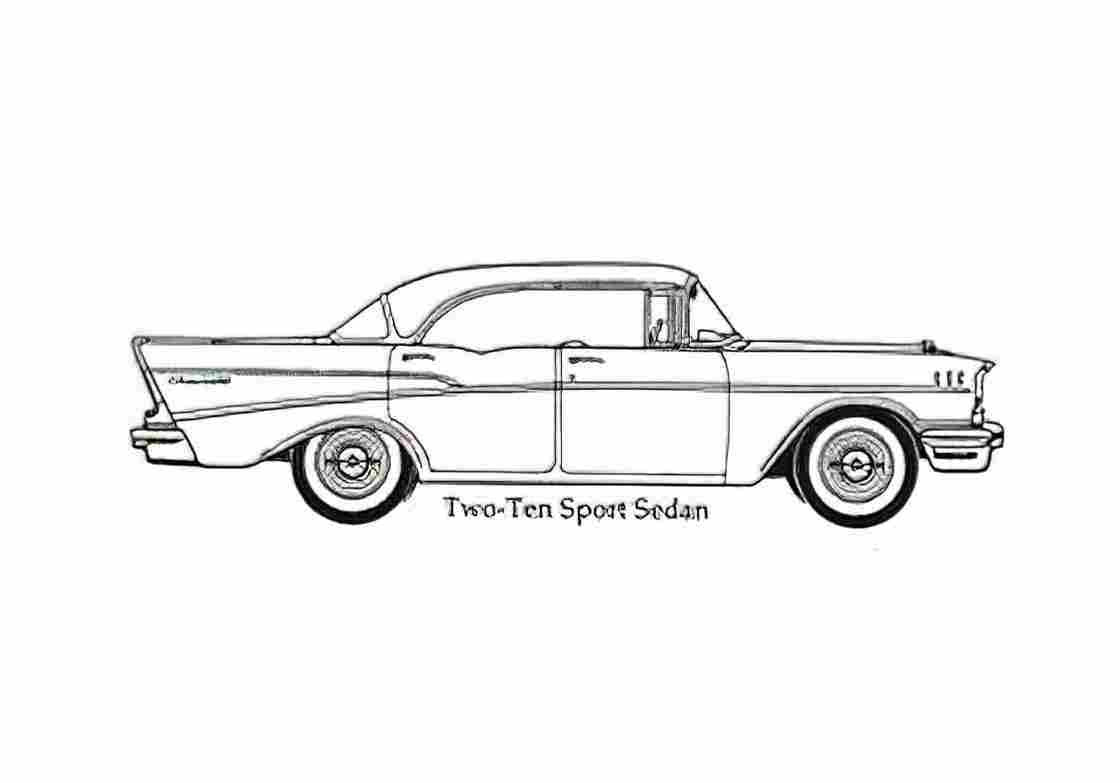 Blueprint Chevrolet Two Ten Sport Sedan 1957 A4 Photo Print