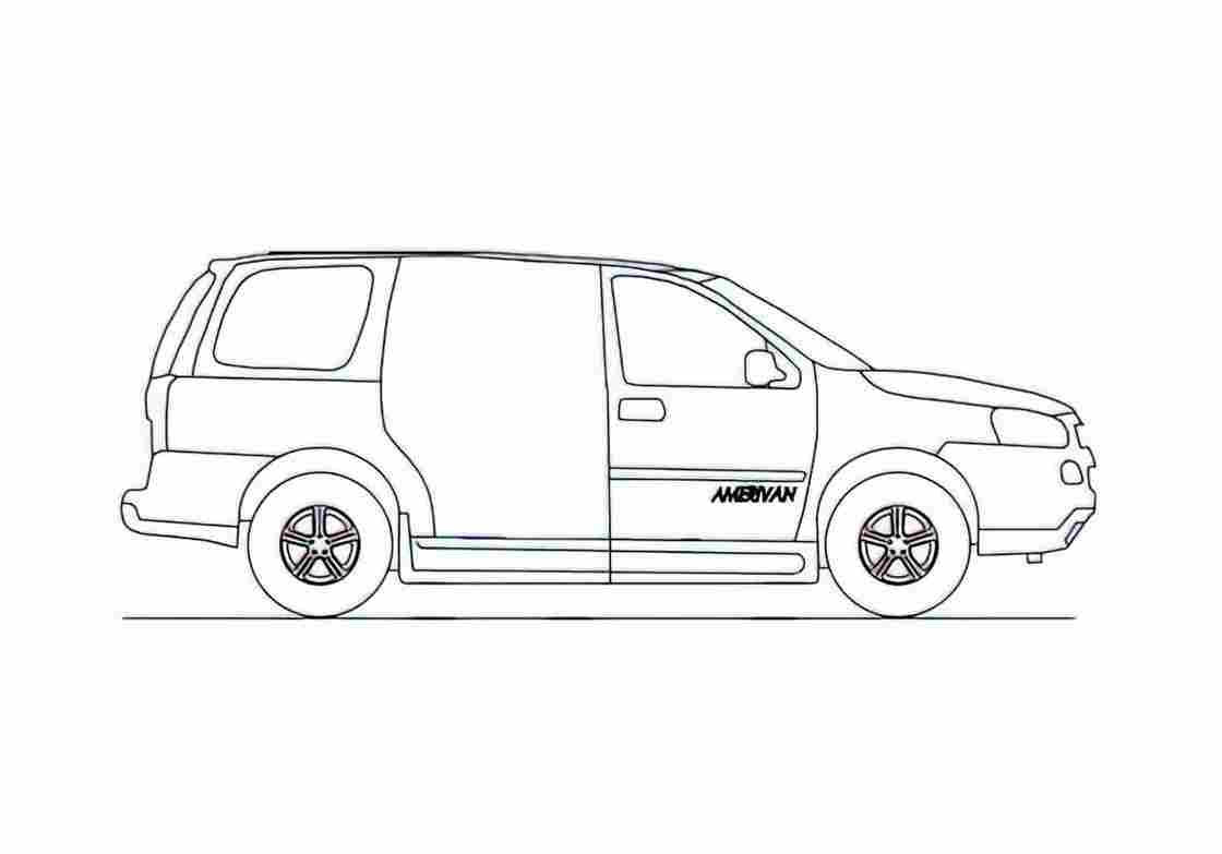 Blueprint Chevrolet Uplander Amerivan Minivan 2008 A4 Photo Print
