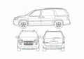 Blueprint Chevrolet Uplander LWB Minivan 2006 A4 Photo Print