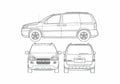 Blueprint Chevrolet Uplander SWB Minivan 2006 A4 Photo Print