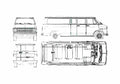 Blueprint Chevrolet Van 1990 A4 Photo Print