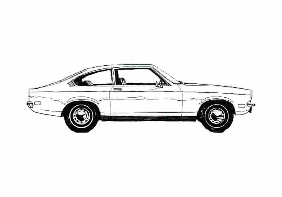 Blueprint Chevrolet Vega Hatchback Coupe 1971 A4 Photo Print