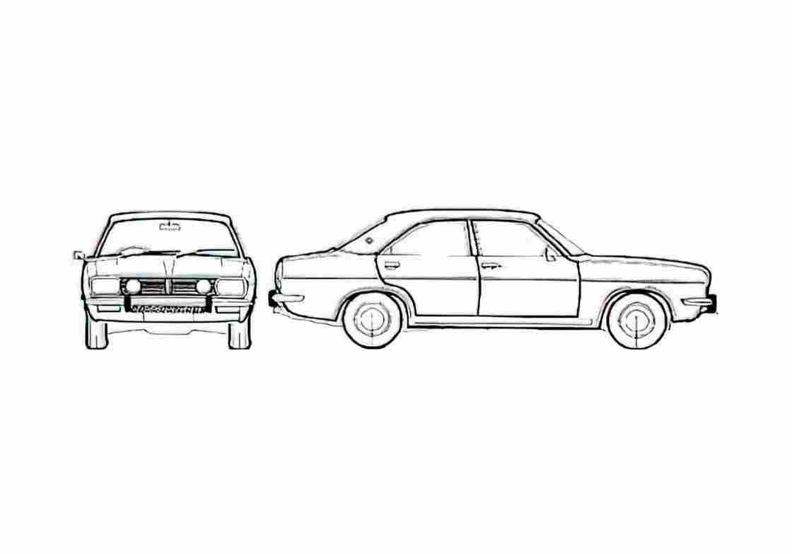 Blueprint Chrysler 160 Sedan 1973 A4 Photo Print