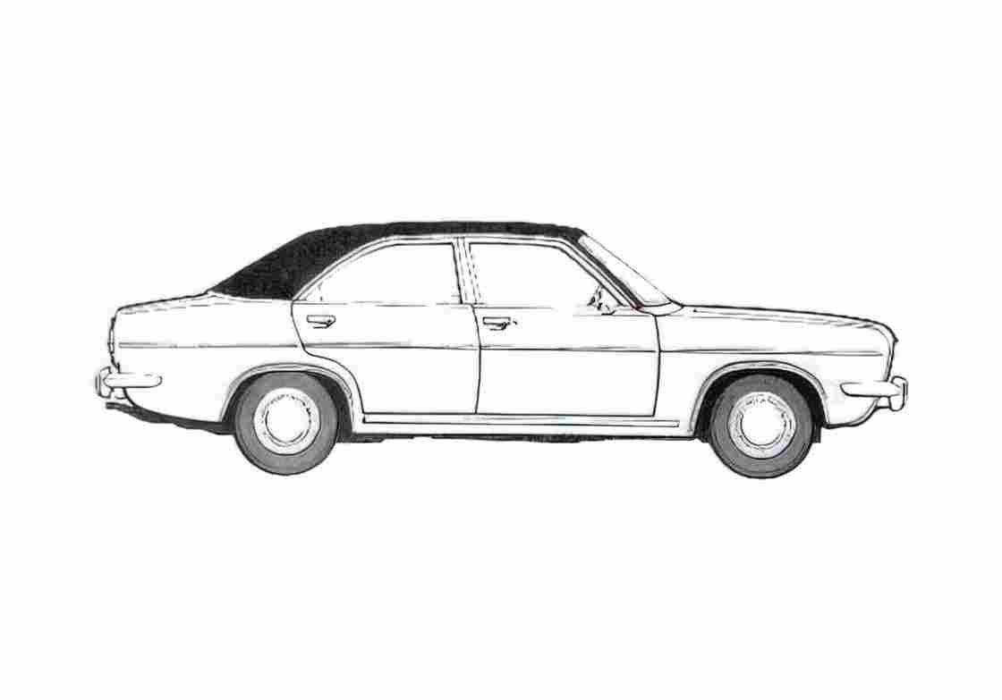 Blueprint Chrysler 2 litres Sedan 1975 A4 Photo Print