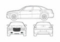 Blueprint Chrysler 300C Sedan 2005 A4 Photo Print