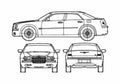 Blueprint Chrysler 300C Sedan 2007 A4 Photo Print