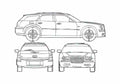 Blueprint Chrysler 300C Touring Wagon 2005 A4 Photo Print
