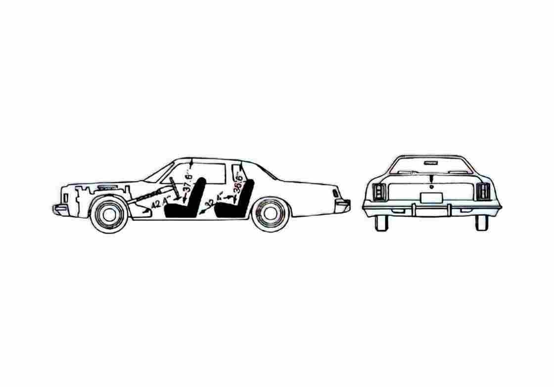 Blueprint Chrysler Cordoba Sedan 1977 A4 Photo Print
