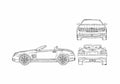 Blueprint Chrysler Crossfire Convertible Cabriolet 2005 A4 Photo Print