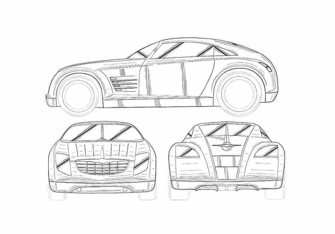 Blueprint Chrysler Crossfire Coupe 2001 A4 Photo Print