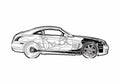 Blueprint Chrysler Crossfire Coupe 2004 A4 Photo Print