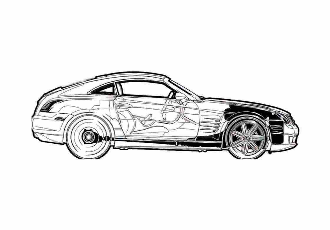 Blueprint Chrysler Crossfire Coupe 2004 A4 Photo Print