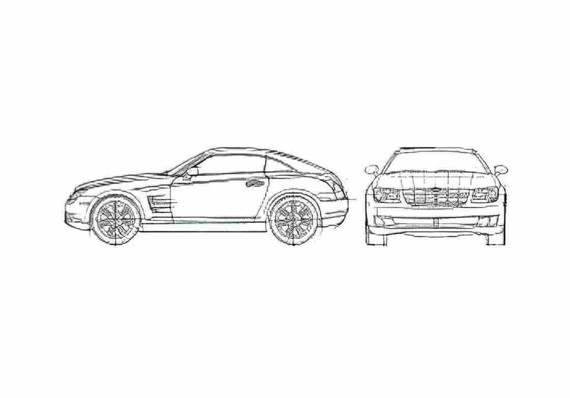 Blueprint Chrysler Crossfire Coupe 2005 A4 Photo Print