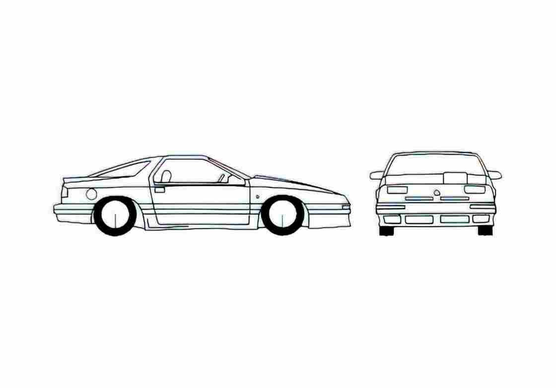 Blueprint Chrysler GS Turbo Shelby Coupe 1989 A4 Photo Print