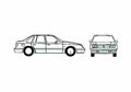 Blueprint Chrysler GTS Sedan 1989 A4 Photo Print