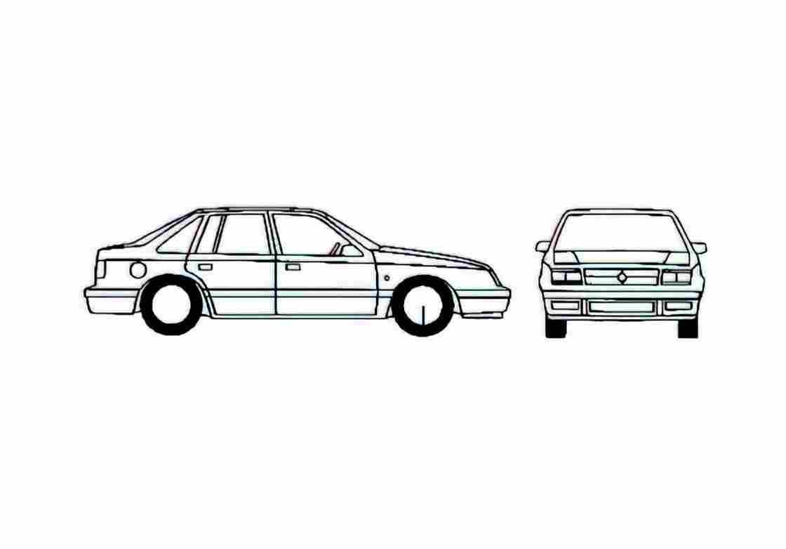 Blueprint Chrysler GTS Sedan 1989 A4 Photo Print