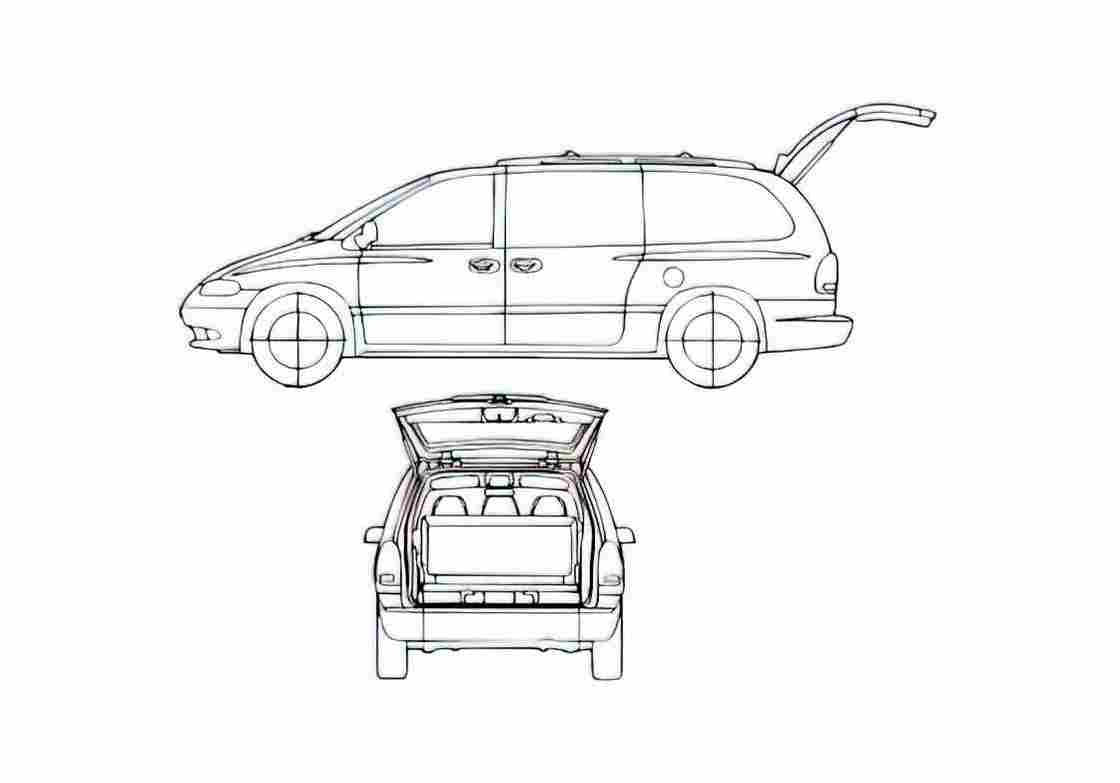 Blueprint Chrysler Grand Voyager LE 3.3 Minivan 2000 A4 Photo Print