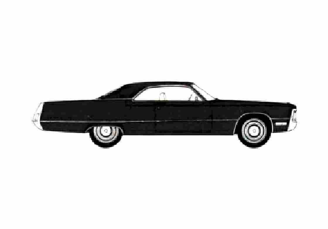 Blueprint Chrysler Imperial 2 door Hardtop Sedan 1971 A4 Photo Print
