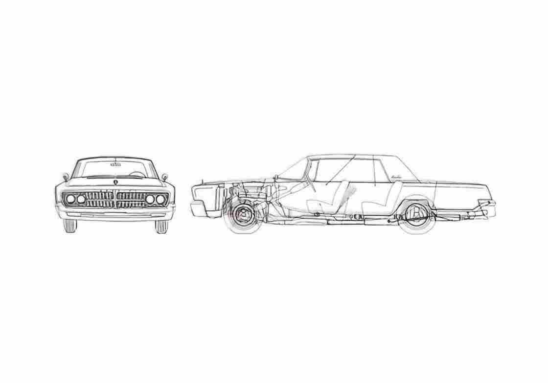 Blueprint Chrysler Imperial Crown Coupe 1965 A4 Photo Print