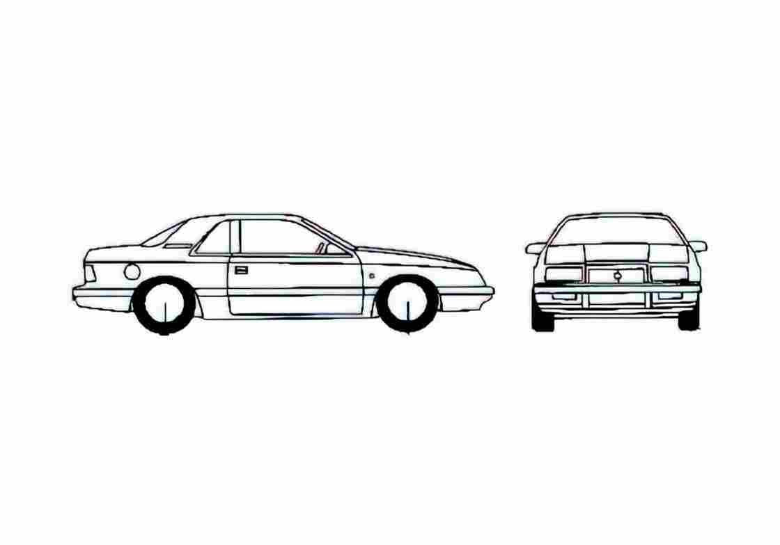 Blueprint Chrysler LeBaron Coupe 1989 A4 Photo Print
