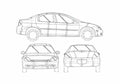 Blueprint Chrysler Neon Sedan 1995 A4 Photo Print