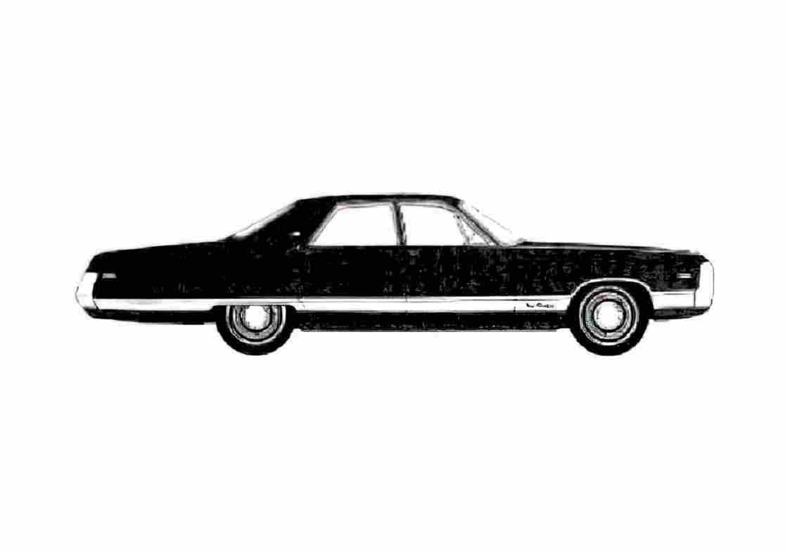 Blueprint Chrysler New Yorker 4 door Sedan 1970 A4 Photo Print