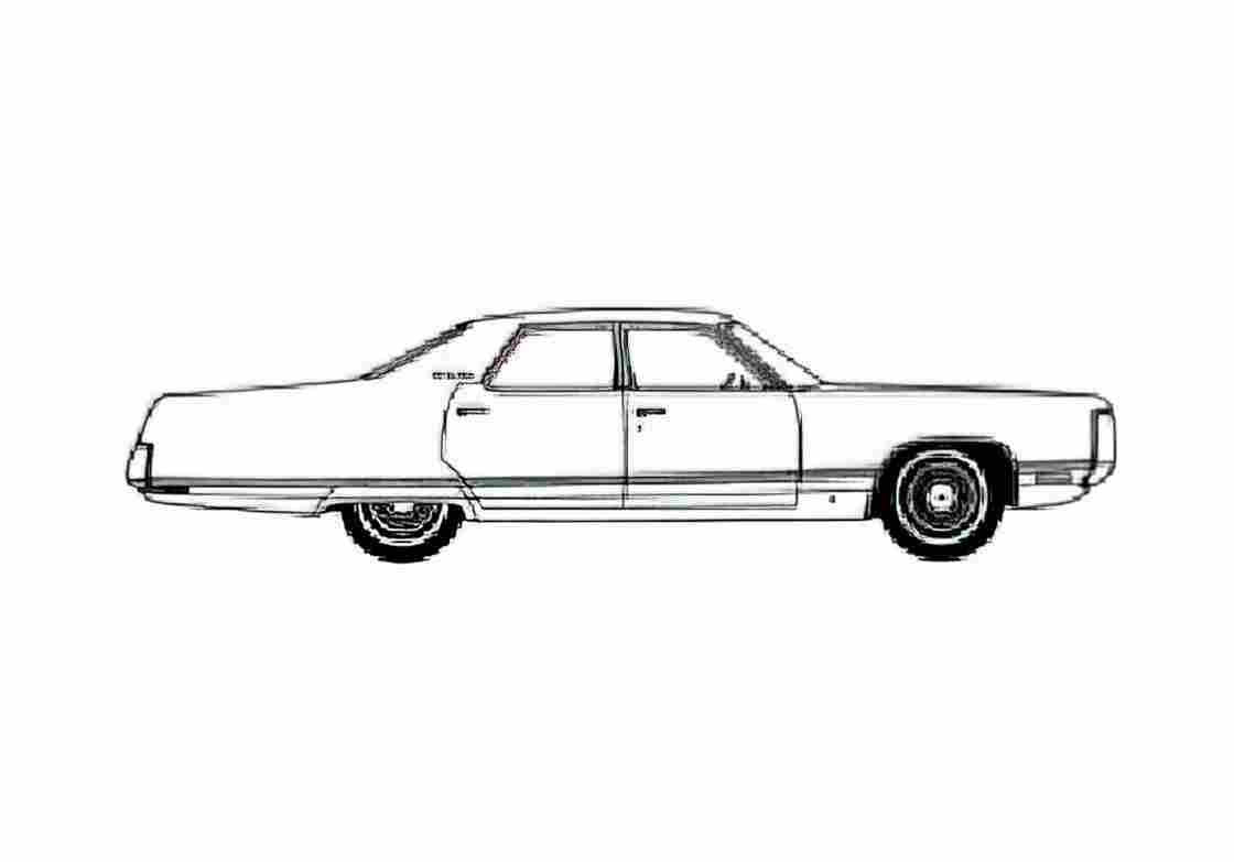 Blueprint Chrysler New Yorker 4 door Sedan 1972 A4 Photo Print