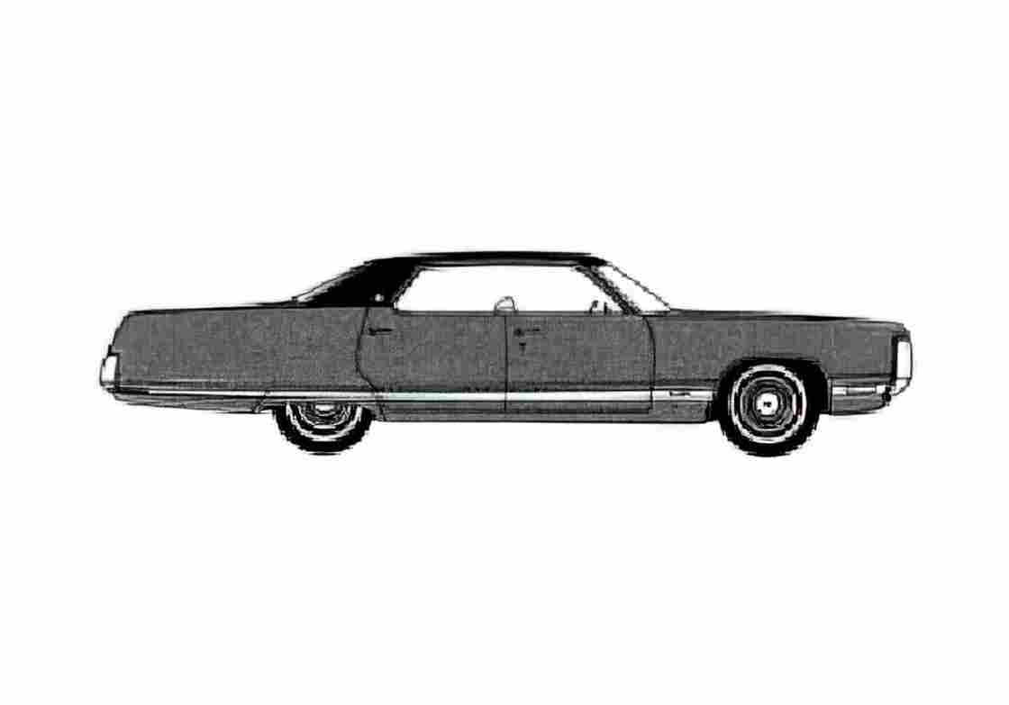 Blueprint Chrysler New Yorker Brougham 4 door Hardtop Sedan 1972 A4 Photo Print