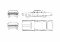 Blueprint Chrysler New Yorker Sedan 1971 A4 Photo Print
