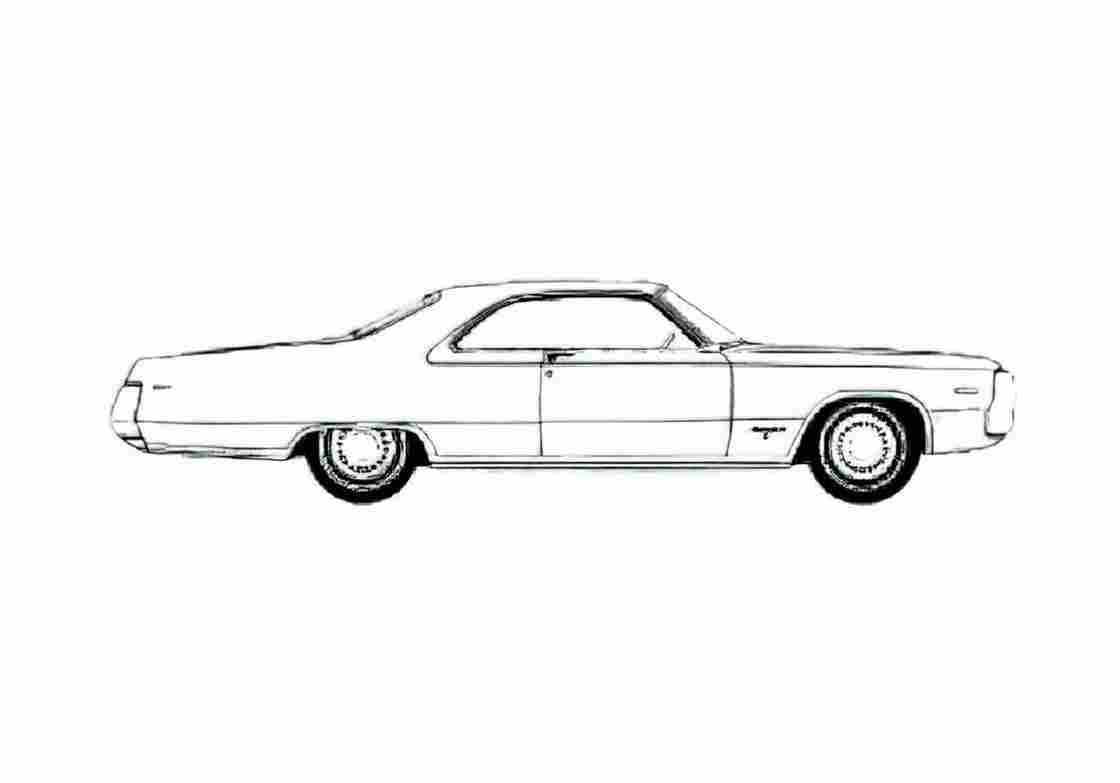 Blueprint Chrysler Newport 2 door Hardtop Coupe 1970 A4 Photo Print