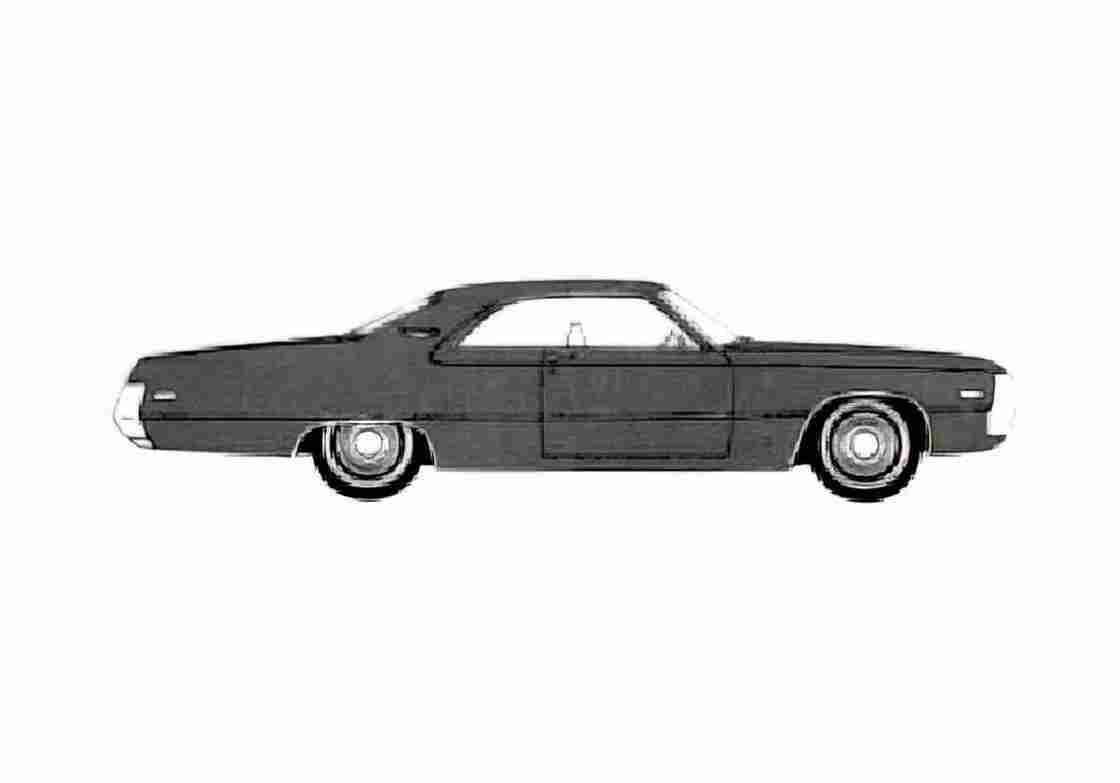 Blueprint Chrysler Newport 2 door Hardtop Coupe 1971 A4 Photo Print