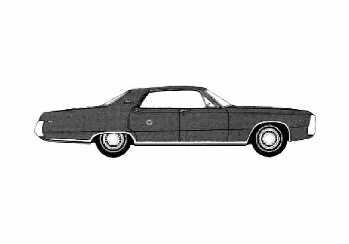 Blueprint Chrysler Newport 4 door Hardtop Sedan 1970 A4 Photo Print