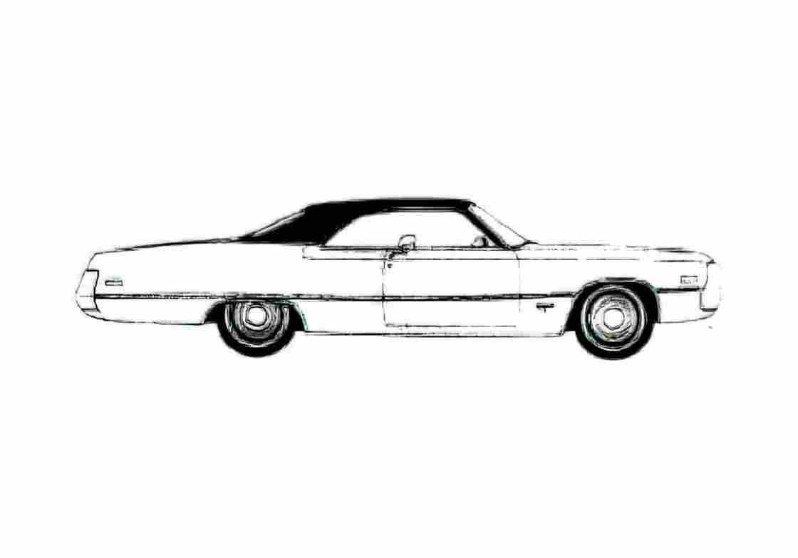 Blueprint Chrysler Newport Convertible Cabriolet 1971 A4 Photo Print