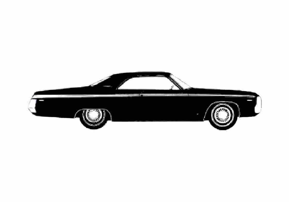 Blueprint Chrysler Newport Custom 2 door Hardtop Coupe 1970 A4 Photo Print