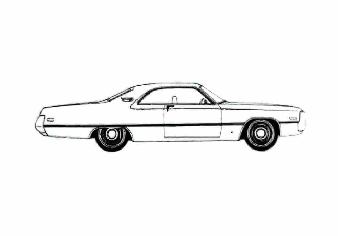 Blueprint Chrysler Newport Custom 2 door Hardtop Coupe 1971 A4 Photo Print