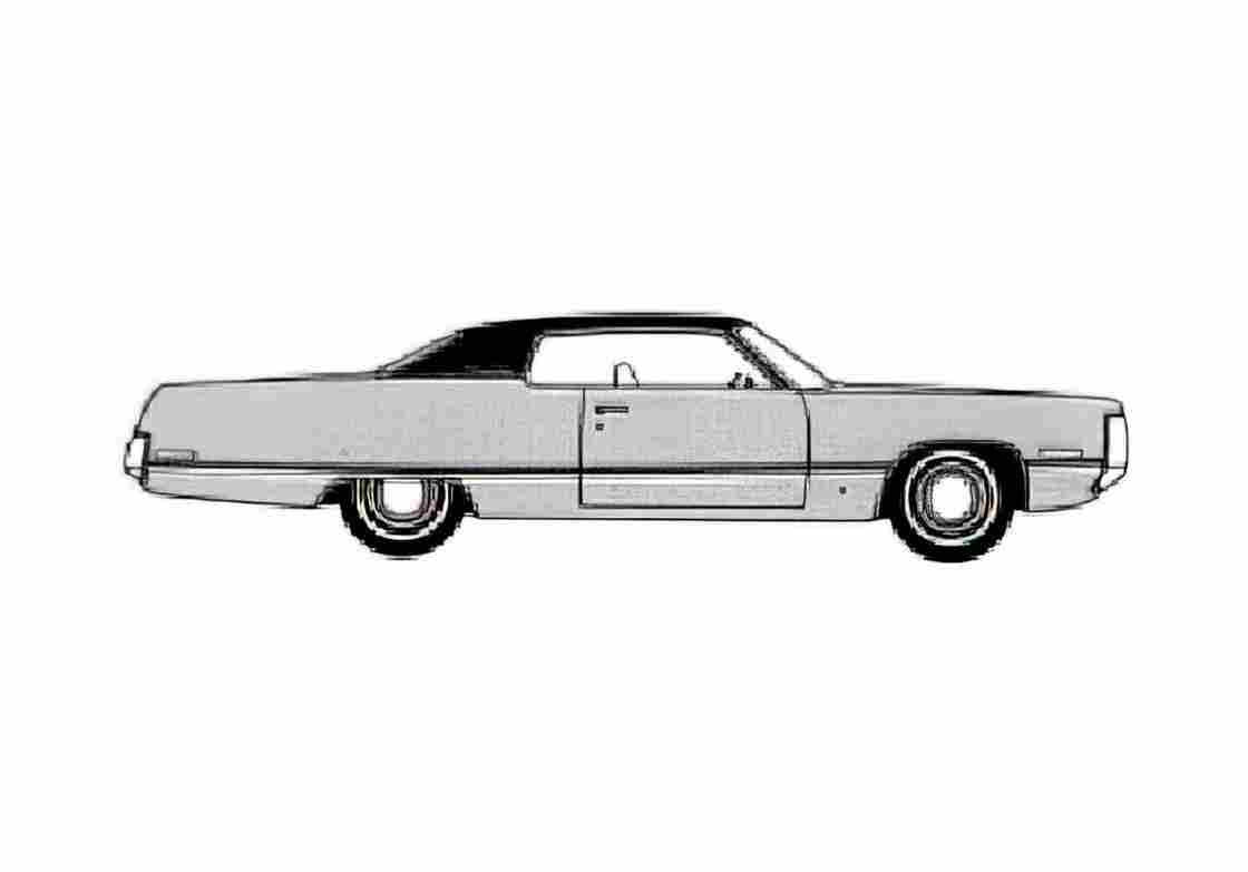 Blueprint Chrysler Newport Custom 2 door Hardtop Coupe 1972 A4 Photo Print