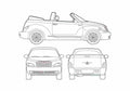 Blueprint Chrysler PT Cruiser Cabrio Cabriolet 2007 A4 Photo Print