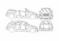 Blueprint Chrysler PT Cruiser Cabriolet 2005 A4 Photo Print