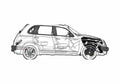 Blueprint Chrysler PT Cruiser Hatchback 2003 A4 Photo Print