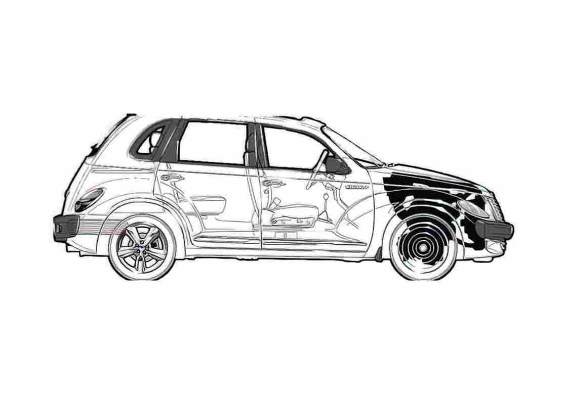 Blueprint Chrysler PT Cruiser Hatchback 2003 A4 Photo Print
