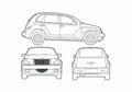 Blueprint Chrysler PT Cruiser Hatchback 2005 A4 Photo Print