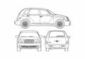 Blueprint Chrysler PT Cruiser Wagon 2007 A4 Photo Print