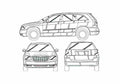 Blueprint Chrysler Pacifica Wagon 1999 A4 Photo Print