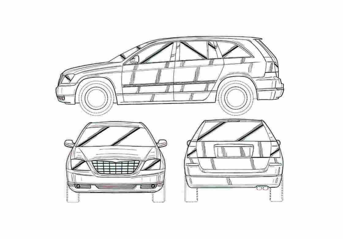 Blueprint Chrysler Pacifica Wagon 1999 A4 Photo Print