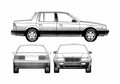 Blueprint Chrysler Saratoga Sedan 1990 A4 Photo Print