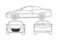 Blueprint Chrysler Sebring Cabriolet 2005 A4 Photo Print